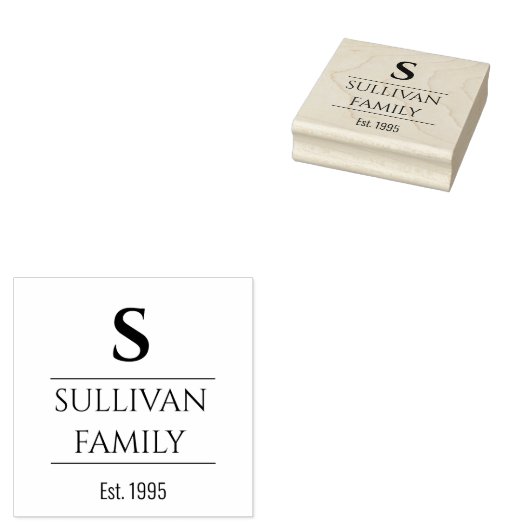 Tekst met letter initiaal rubberstempel (Gestempeld)