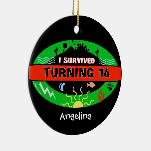  tekst met mijn overlevende weergave 16 keramisch ornament (Rechts)