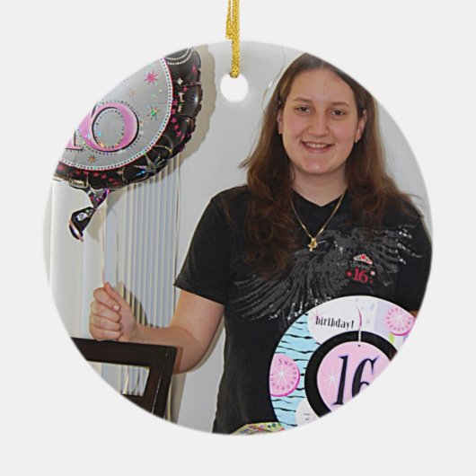  tekst met mijn overlevende weergave 16 keramisch ornament (Achterkant)