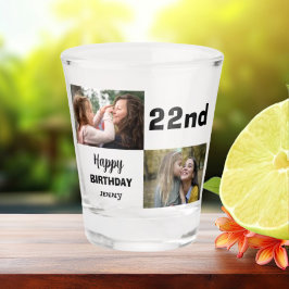 Tekst met Photo Birthday Shot Glass Glas