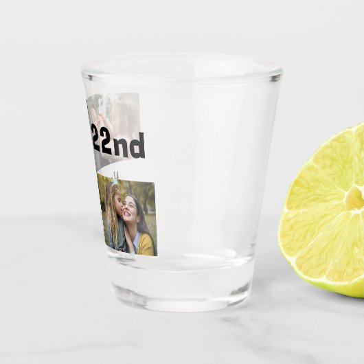 Tekst met Photo Birthday Shot Glass Shot Glas (Rechts)