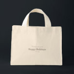 tekst Modern trendy dikke schattige beige Mini Tote Bag<br><div class="desc">tekst stijlvolle canvas tas.</div>