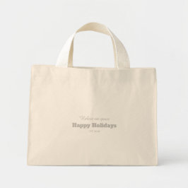  tekst Modern trendy dikke schattige beige Mini Tote Bag
