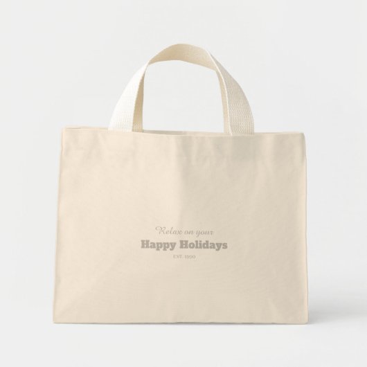  tekst Modern trendy dikke schattige beige Mini Tote Bag (Voorkant)