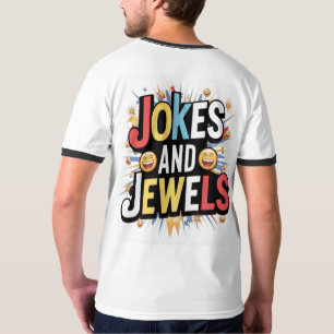 tekst Moppen en juwelen in meerdere kleuren T-shirt