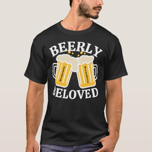 Tekst naam bijpassend grappig bier paar t-shirt (Voorkant)