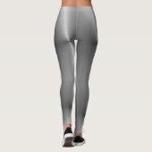  tekst Naam Modern Womens Silver Look Leggings (Achterkant)