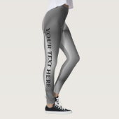  tekst Naam Modern Womens Silver Look Leggings (Rechts)
