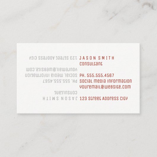 Tekst omdraaien / Rood Visitekaartje (Voorkant)