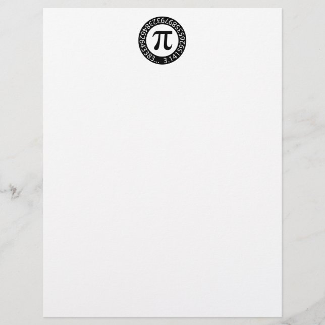 TEKST ONTWERP Pi Aantal Wiskundig symbool Briefhoofd (Voorkant)