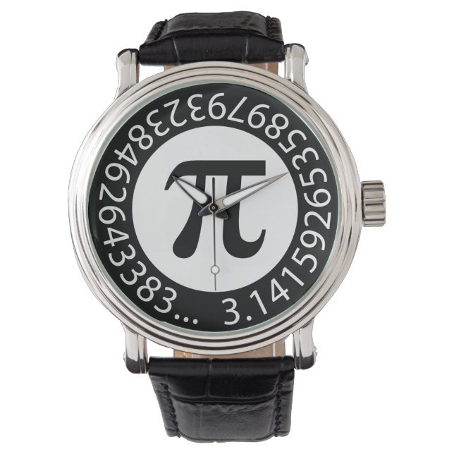 TEKST ONTWERP Pi Aantal Wiskundig symbool Horloge (Voorkant)