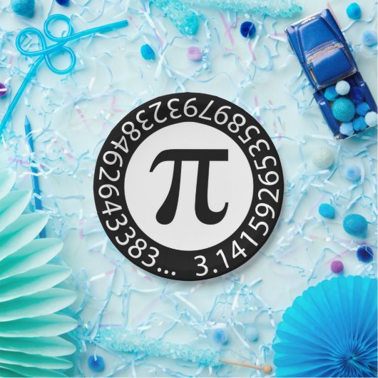 TEKST ONTWERP Pi Aantal Wiskundig symbool Papieren Bordje (Feest)