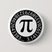TEKST ONTWERP Pi Aantal Wiskundig symbool Ronde Button 5,7 Cm (Voorkant)