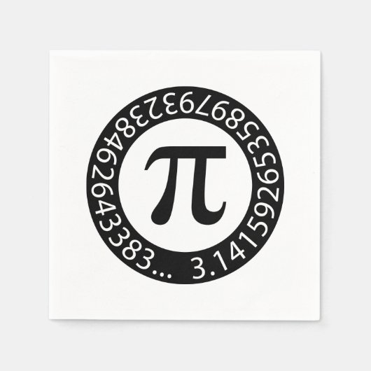 TEKST ONTWERP Pi Aantal Wiskundig symbool Servet (Voorkant)