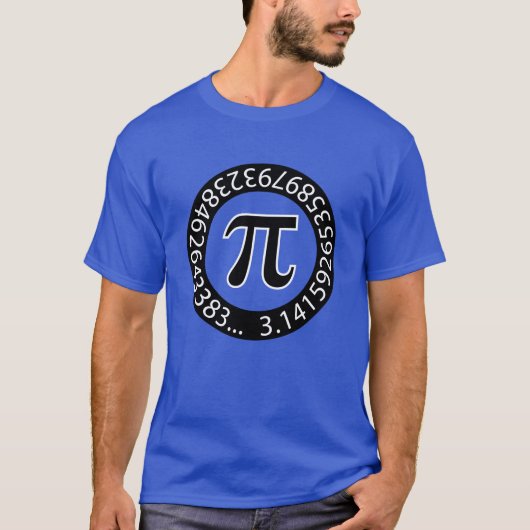 TEKST ONTWERP Pi Aantal Wiskundig symbool T-shirt (Voorkant)