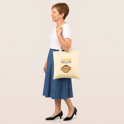 Tekst op maat voor collega met apengezicht tote bag