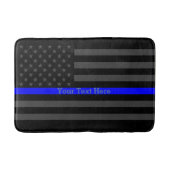 Tekst op Thin Blue Line Custom Grey US Flag Badmat (Voorkant)