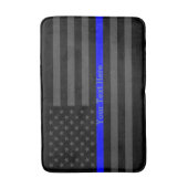 Tekst op Thin Blue Line Custom Grey US Flag Badmat (Voorkant Verticaal)