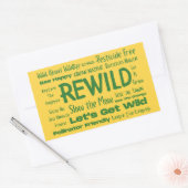 Tekst opnieuw wild geel met groen rechthoekige sticker (Envelop)