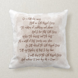 Tekst Oude Rugged Cross Hymn Bruine Typografie Kussen