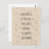 tekst over een achtergrond op school briefkaart (Voorkant / Achterkant)