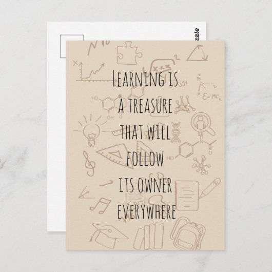 tekst over een achtergrond op school briefkaart (Voorkant / Achterkant)