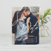 Tekst Overlay 2 Foto's Bruiloft Bewaar de Datum Ui Save The Date (Staand voorkant)