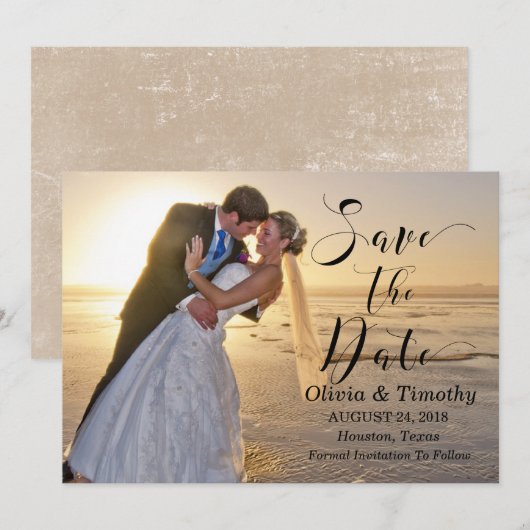 tekst overlay foto "Save the date" Save The Date (Voorkant / Achterkant)