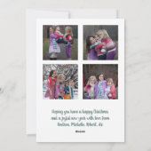 Tekst overlay Sneeuw Kerstmis Familiefoto Feestdagenkaart (Achterkant)