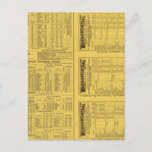 Tekst Pagina Michigan Central Railroad Briefkaart (Voorkant)