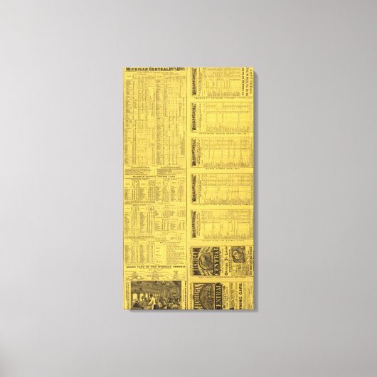 Tekst Pagina Michigan Central Railroad Canvas Afdruk (Voorkant)