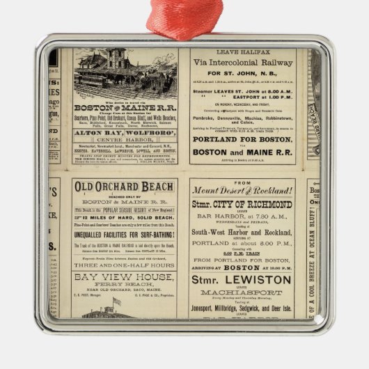 Tekst Pagina van Boston en Maine Railroad Metalen Ornament (Voorkant)