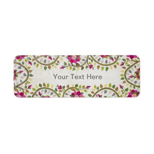  tekst, Peonies Pattern, William Morris Etiket (Voorkant)