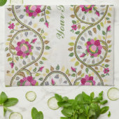  tekst, Peonies Pattern, William Morris Theedoek (Gevouwen)