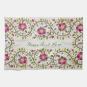  tekst, Peonies Pattern, William Morris Theedoek (Horizontaal)