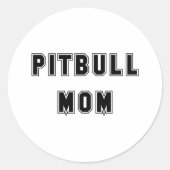 Tekst Pitbull Moeder Ronde Sticker (Voorkant)