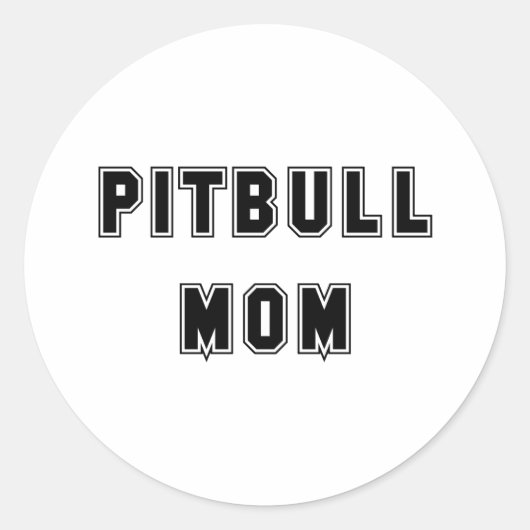 Tekst Pitbull Moeder Ronde Sticker (Voorkant)