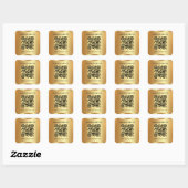 Tekst QR-code Aangepaste Sjabloon Gold Look Scanna Vierkante Sticker (Vel)