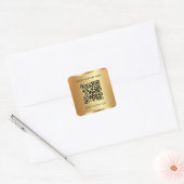 Tekst QR-code Aangepaste Sjabloon Gold Look Scanna Vierkante Sticker (Envelop)