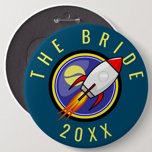  tekst Retro Rocket Ronde Button 6,0 Cm (Voorkant /achterkant)