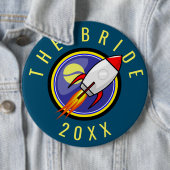  tekst Retro Rocket Ronde Button 6,0 Cm (In situ)