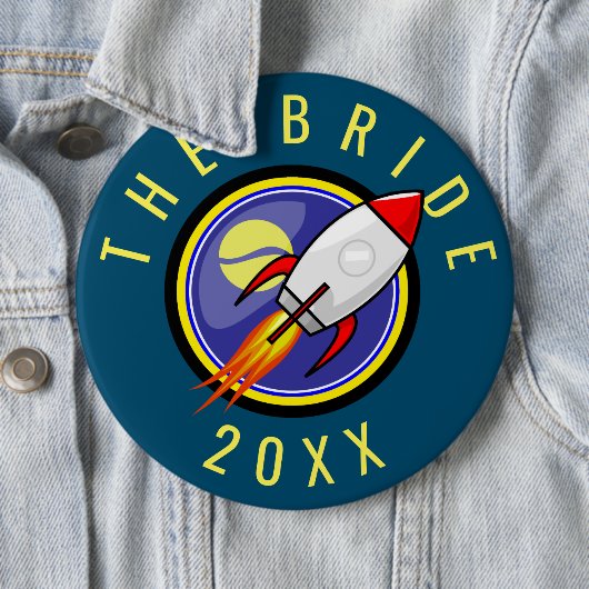  tekst Retro Rocket Ronde Button 6,0 Cm (In situ)