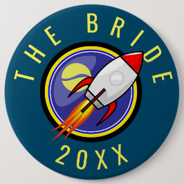  tekst Retro Rocket Ronde Button 6,0 Cm