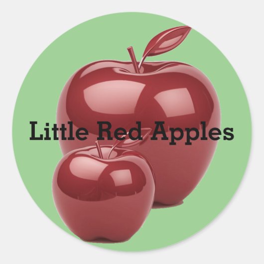 Tekst rode appels op groen verwijderen of bewerken ronde sticker (Voorkant)