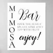 Tekst Script Minimaal Mimosa Bar Bord Poster (Voorkant)