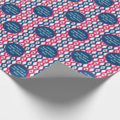 Tekst Sentiment Rood Blauw Wit 4th of July Diamond Cadeaupapier (Hoek)