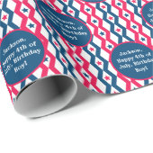 Tekst Sentiment Rood Blauw Wit 4th of July Diamond Cadeaupapier (Rol Hoek)