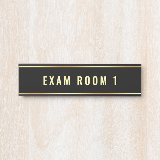  tekst Sjabloon examenkamer zwart goud Deurbordje (Voorkant)