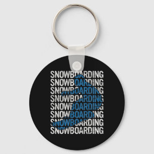 Tekst Snowboarder Silhouette Snowboard Gift Snowbo Sleutelhanger