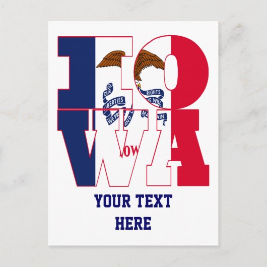 Tekst staatsvlag Iowa Briefkaart (Voorkant)